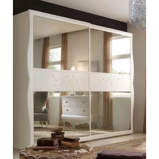 Romantic Wardrobe closet with 2 mirrored sliding doors