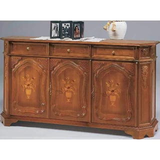 Garda Carved, inlayed 3-doors buffet chest of drawers