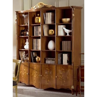 Passioni 4-doors bookcase with decorative crown