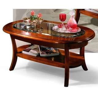 Retro Oval coffee table, with glass top