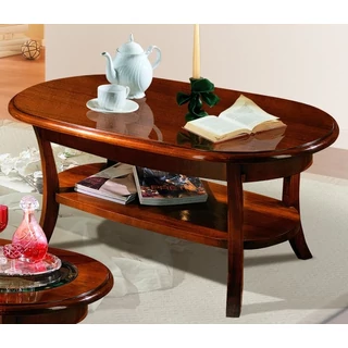 Retro Oval coffee table, with wooden top