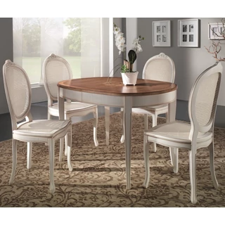 Profumo di Casa BASSANO Inlayed oval dining table 115x95 cm (+88 cm extendable)