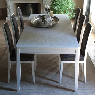 Eden Day Dining table 160x100 cm (+2x40 cm extendable), with leaf motif