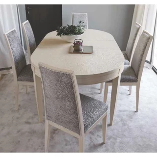 Eden Day Oval dining table 180x110 cm (+50 cm extendable), without leaf motif, with smooth surface