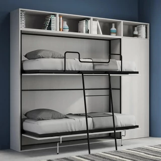 Kando &quot;I&quot; Single Foldaway Bunk Bed, 1-door, with shelves