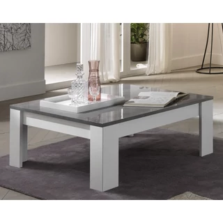 LM Modena Day Square-shaped coffee table - grey marble-white