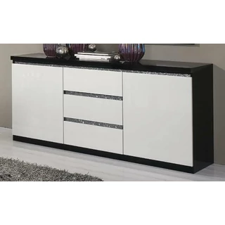 LM Roma Cromo Day 2-doors buffet chest of drawers - black-white