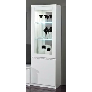 LM Roma Cromo Day 1-door display cabinet with LED-lighting - white