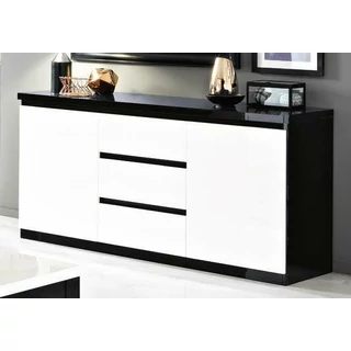 LM Roma Day 2-doors fiókos buffet chest of drawers - black-white