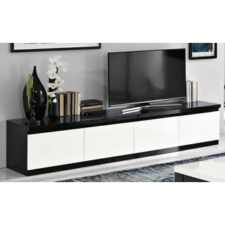 Fekete-fehér TV-szekrény, 220 cm – LM Roma Day