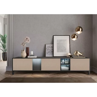 Bézs-sötétbarna TV-szekrény LED-világítással – LM Venus Day