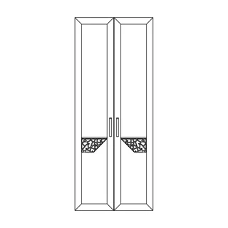 Ajtó gardróbszobához (balra vagy jobbra nyíló), áttört díszítéssel, kőrisfából – Morello 4499