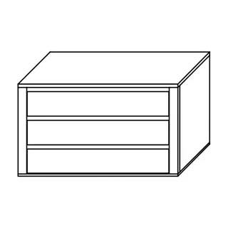 Belső 3 fiókos elem gardróbszobához, zárt oldalfalhoz, Blumotion finoman záródó mechanizmussal – Morello 4486