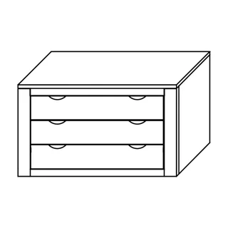 Belső 3 fiókos elem gardróbszobához, zárt oldalfalhoz, Blumotion finoman záródó mechanizmussal – Morello 4488