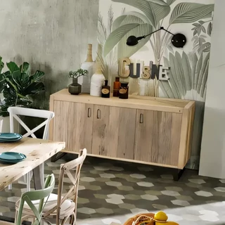 Bézs tálalószekrény, 3 ajtós – Morello 2038