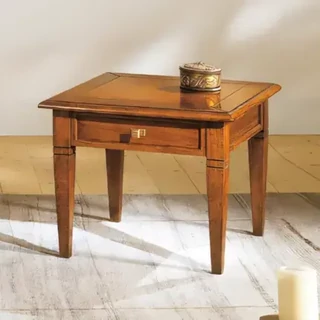 Dohányzóasztal 1 fiókkal, négyzet alakú, üveg asztallappal – Morello 3403