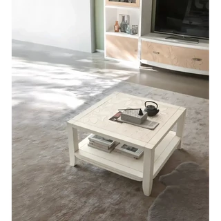 Dohányzóasztal, négyzet alakú, levélmintás díszítéssel – Morello 3417