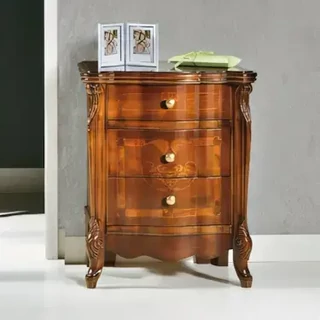 Éjjeliszekrény 3 fiókkal, intarziás – Morello 4337