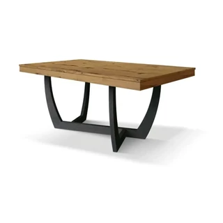Étkezőasztal, bővíthető, rusztikus tölgy asztallappal – Morello 2257