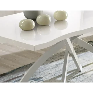 Étkezőasztal fehér fém lábakkal, természetes szegéllyel, 160x90 cm – Morello 2230
