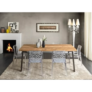 Étkezőasztal fém lábakkal, tömör fenyő – Morello 2220