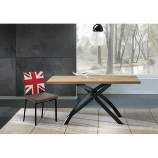 Étkezőasztal fém lábakkal, egyenes szegéllyel, 160x90 cm – Morello 2222