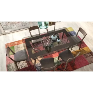 Étkezőasztal füstüveg betéttel – Morello 2239