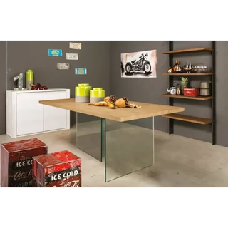 Étkezőasztal üveglábakkal, egyenes szegéllyel, 160x90 cm – Morello 2210