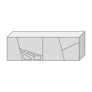 Fiók geometrikus díszítéssel, 120 cm széles, 35 cm mély – Morello 3134.AI