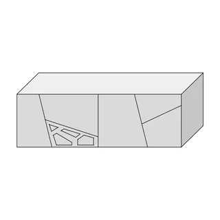Fiók geometrikus díszítéssel, 120 cm széles, 42 cm mély – Morello 3134.BI