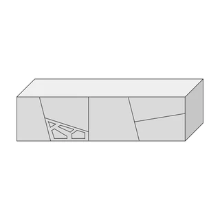 Fiók geometrikus díszítéssel, 150 cm széles, 42 cm mély – Morello 3135.BI