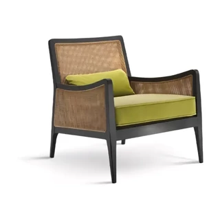 Fotel kárpitozott ülőfelülettel, bécsi nádszövetes háttámlával – Morello 2511