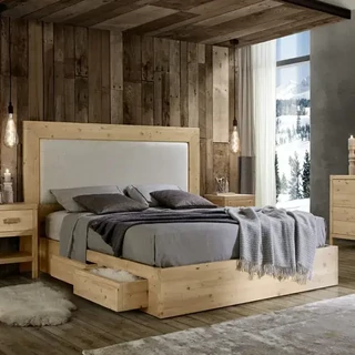 Franciaágy-keret 4 fiókkal, kárpitozott fejvéggel – Morello 4082