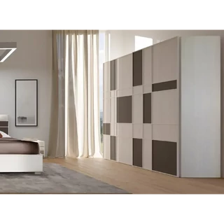 Gardróbszekrény, 2 tolóajtós, geometrikus dizájnnal – Morello 3986