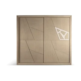 Gardróbszekrény, 2 tolóajtós, háromszöges mintával – Morello 3998