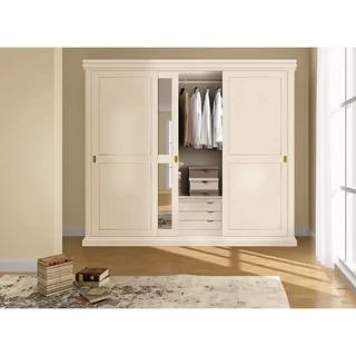 Gardróbszekrény, 3 tolóajtós, 1 tükrös ajtóval – Morello 4078