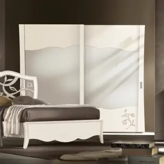 Gardróbszekrény, 2 tolóajtós, tükrös ajtókkal, díszítéssel – Morello 4130