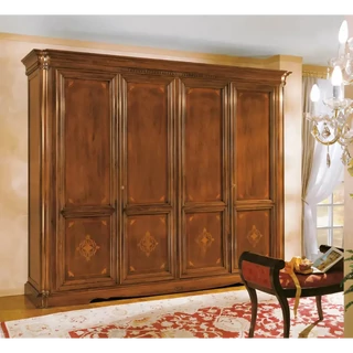 Gardróbszekrény, 4 ajtós, intarziás – Morello 4159