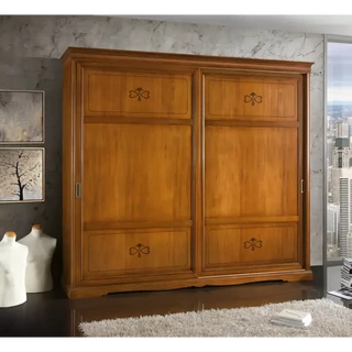 Gardróbszekrény, 2 tolóajtós, faragott díszítéssel – Morello 4178.L