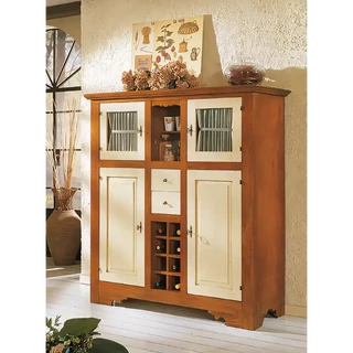 Kamraszekrény, 4 ajtós, 2 fiókkal, palacktartó rekeszekkel – Morello 3066