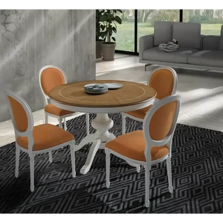 Kerek étkezőasztal, bővíthető, intarziás – Morello 2354