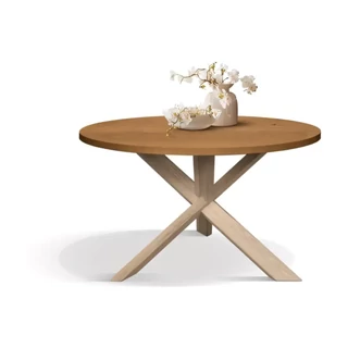 Kerek étkezőasztal kőrisfa asztallappal és lábakkal – Morello 2258