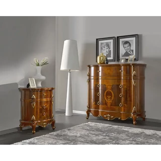 Komód 2 db éjjeliszekrénnyel, intarziás – Morello 4335