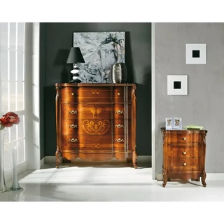 Komód 2 db éjjeliszekrénnyel, intarziás – Morello 4338