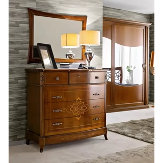 Komód 3 fiókkal, lenyitható ajtóval, intarziás – Morello 4100.A