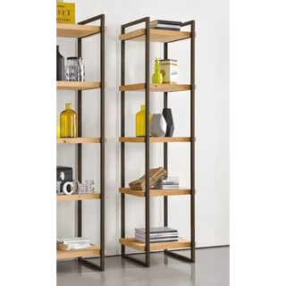 Könyvespolc 5 polccal, nyitott, fémszerkezetes, 50 cm széles – Morello 3011