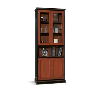 Könyvespolc elem 4 polccal, 2 üvegajtós (3/4), 2 ajtós alsó tárolórésszel – Morello 2904 