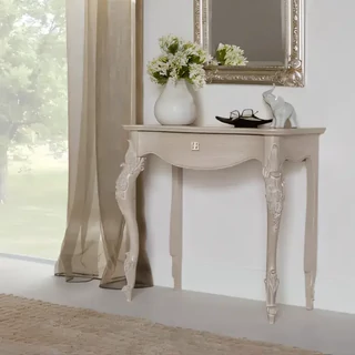 Konzolasztal 1 fiókkal, faragott díszítéssel – Morello 3658