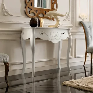 Konzolasztal 1 fiókkal, faragott díszítéssel – Morello 3667