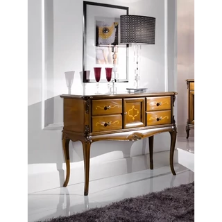 Konzolasztal, 1 ajtós, 4 fiókkal, intarziás – Morello 3717